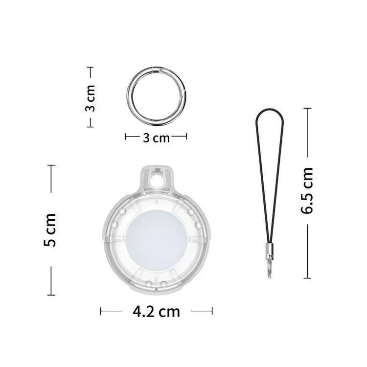 Für Apple AirTag Locator Protective Cover TPU Anti-Scratch Holder Accessory with Ring Buckle - Lila