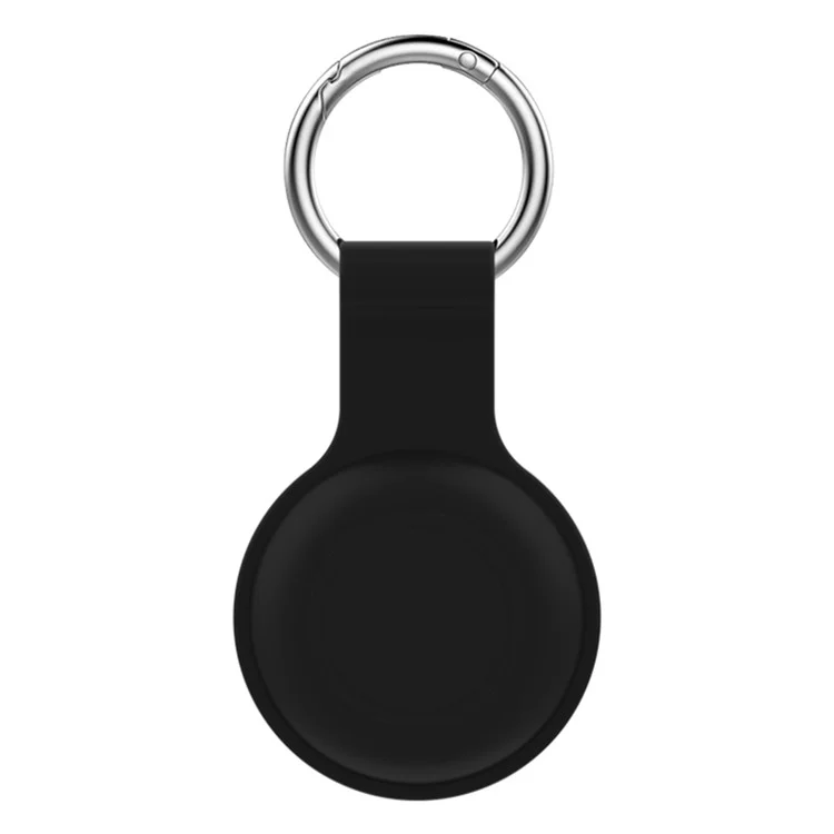 Étui en Silicone Pour Apple Airtag Bluetooth Tracker Protector Gold Anti-Lost Pet Locator Couvercle Avec Boucle - Noir