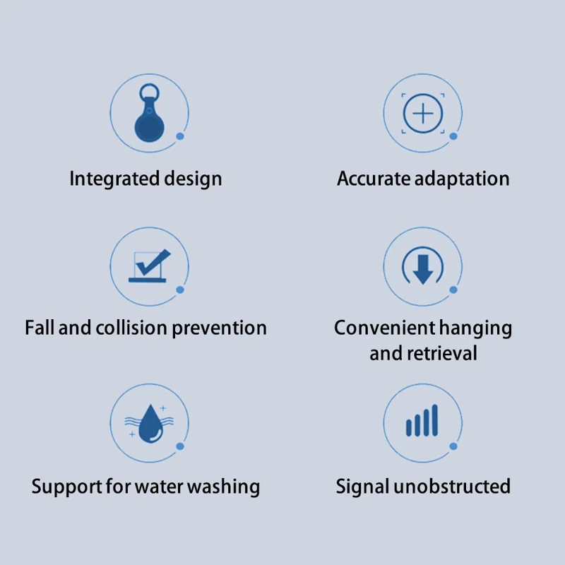 Silicone Case for Apple AirTag Bluetooth-compatible Tracker Protector Sleeve Anti-Lost Pet Locator Cover with Buckle - White