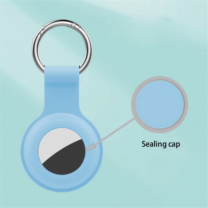 Silicone Case for Apple AirTag Bluetooth-compatible Tracker Protector Sleeve Anti-Lost Pet Locator Cover with Buckle - White