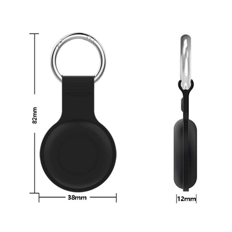 Silicone Case for Apple AirTag Bluetooth-compatible Tracker Protector Sleeve Anti-Lost Pet Locator Cover with Buckle - White