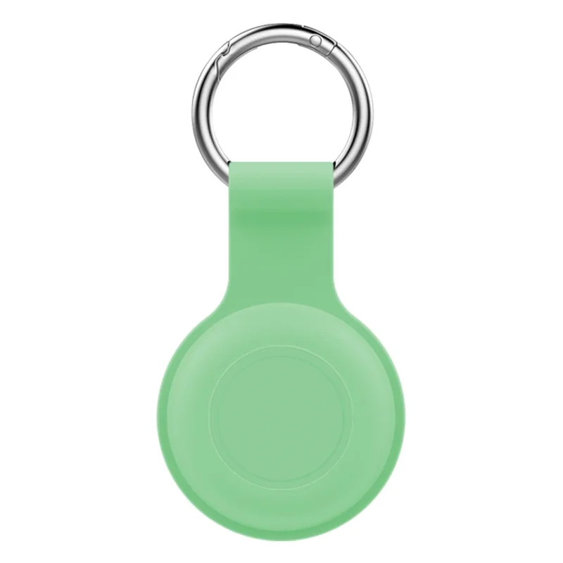 Silicone Case for Apple AirTag Bluetooth-compatible Tracker Protector Sleeve Anti-Lost Pet Locator Cover with Buckle - Matcha Green