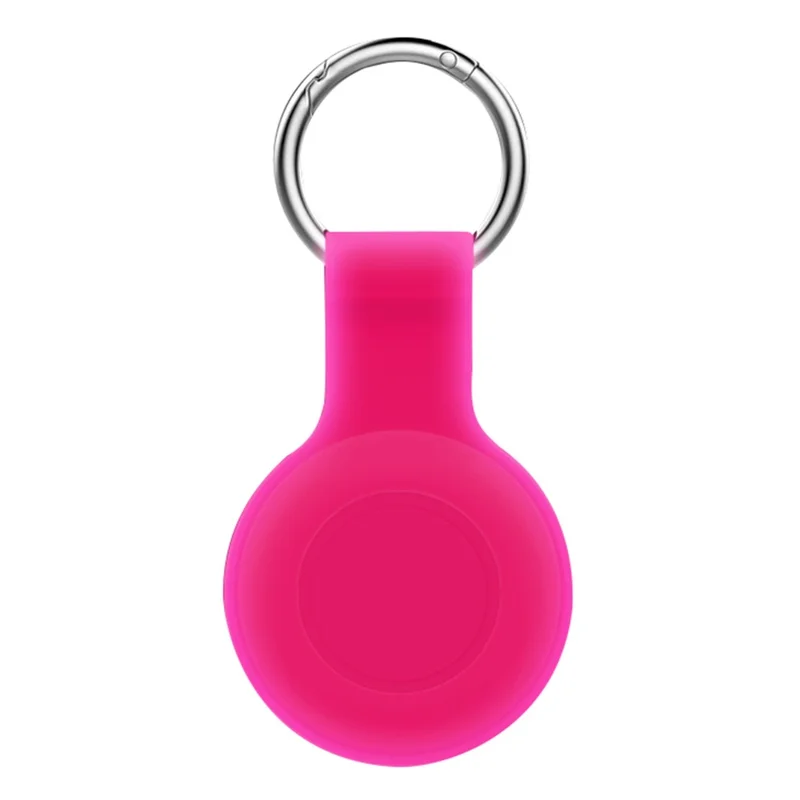 Silicone Case for Apple AirTag Bluetooth-compatible Tracker Protector Sleeve Anti-Lost Pet Locator Cover with Buckle - Luminous Pink