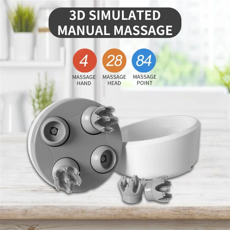 JH-T1 Electric Head Massager zum Stressabbau für Kopfhaut, Körper, Schulter, Nacken, Haustiere wie Katzen und Hunde, Upgrade Graue Kralle