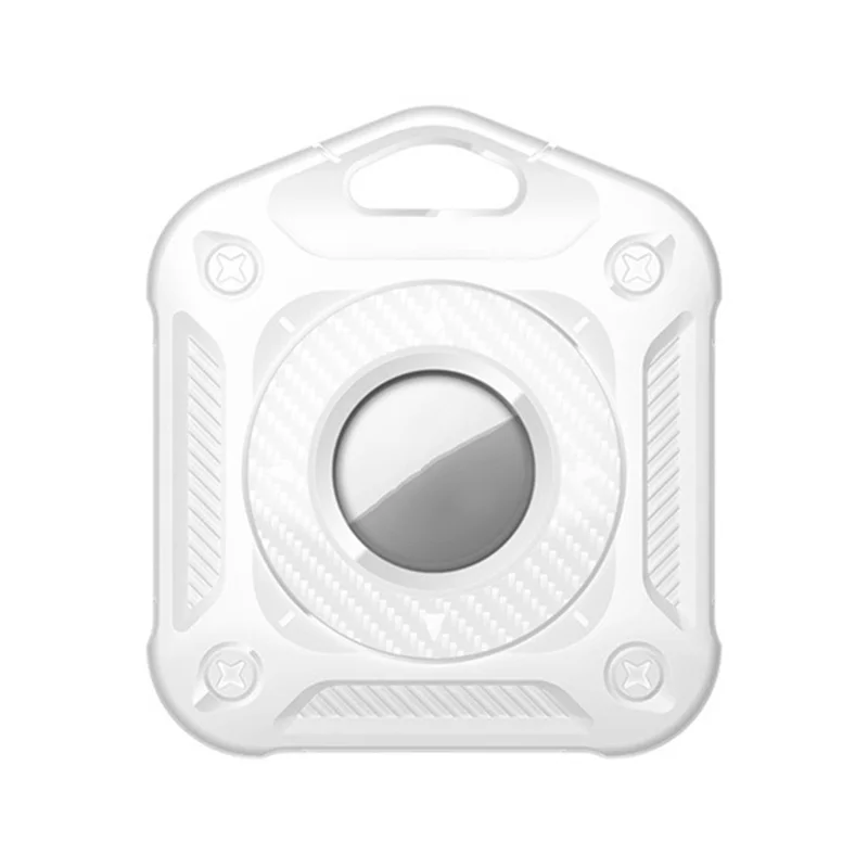 TPU + PC Case for AirTag Tracker, Anti-drop IP67 Waterproof Locator Protective Cover - White