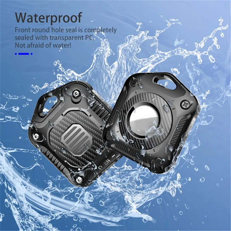 TPU + PC Case for AirTag Tracker, Anti-drop IP67 Waterproof Locator Protective Cover - White