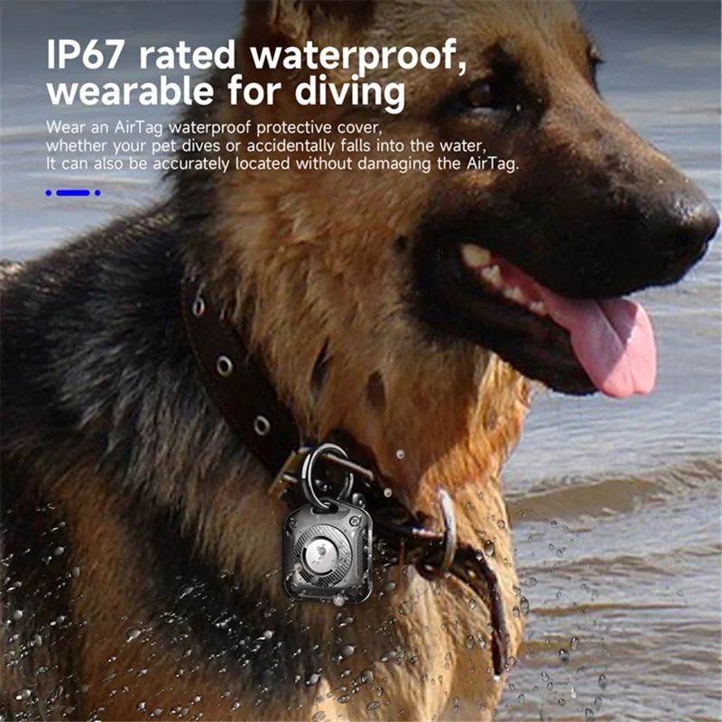 TPU + PC Case for AirTag Tracker, Anti-drop IP67 Waterproof Locator Protective Cover - White