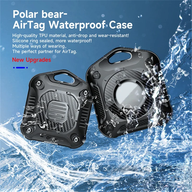 TPU + PC Case for AirTag Tracker, Anti-drop IP67 Waterproof Locator Protective Cover - White