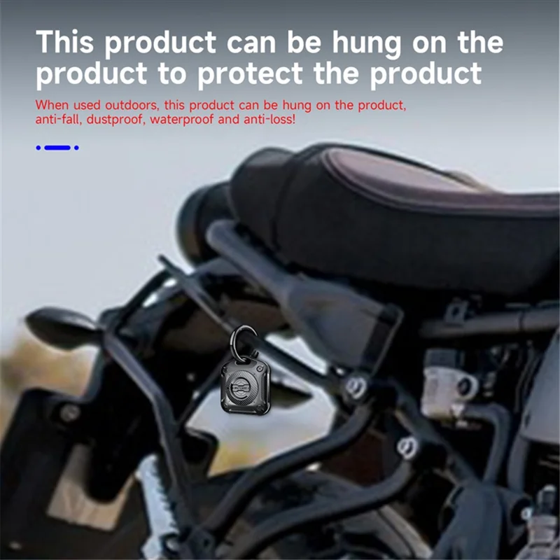 IP67 Waterproof TPU + PC Case for AirTag Bluetooth-compatible Tracker Anti-Scratch Locator Cover, with Front Back Film Set - Dark Blue