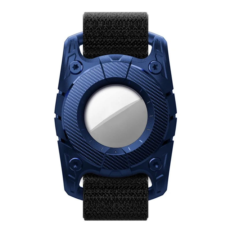 IP67 Waterproof Case for AirTag Bluetooth-compatible Tracker Anti-scratch TPU + PC Locator Protective Cover - Dark Blue