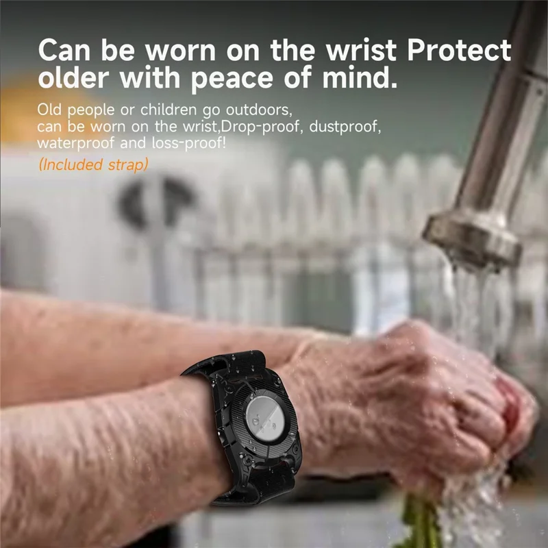 IP67 wasserdichtes Gehäuse für AirTag Bluetooth-kompatiblen Tracker, kratzfeste TPU + PC Schutzhülle für Locator - Rose