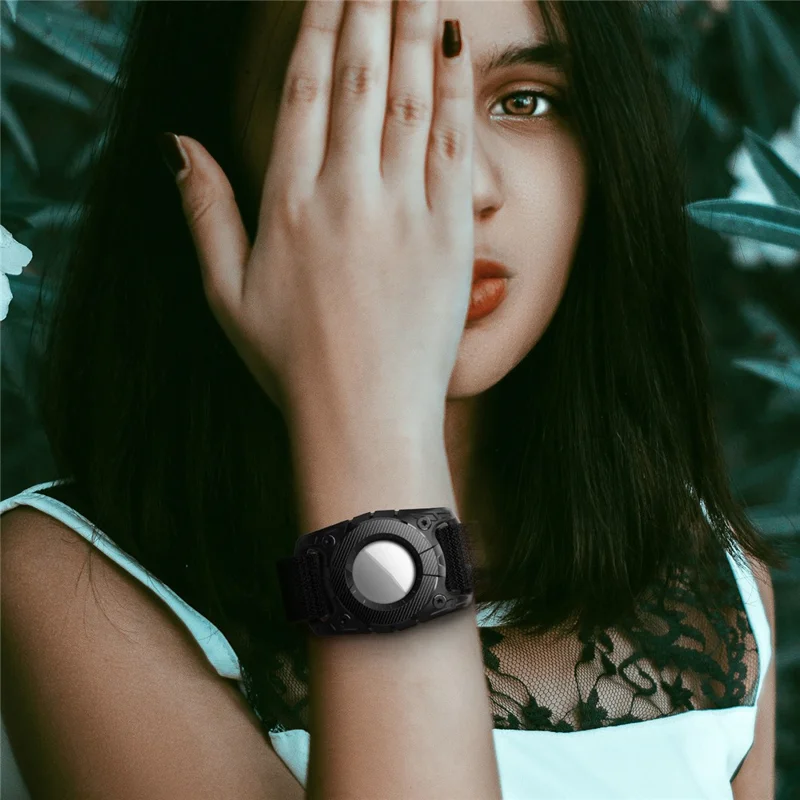 IP67 wasserdichtes Gehäuse für AirTag Bluetooth-kompatiblen Tracker, kratzfeste TPU + PC Schutzhülle für Locator - Rose