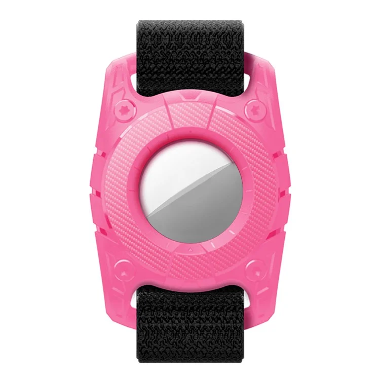 IP67 Waterproof Case for AirTag Bluetooth-compatible Tracker Anti-scratch TPU + PC Locator Protective Cover - Pink