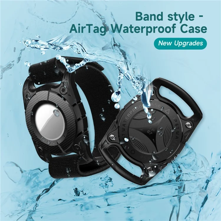 IP67 Waterproof Case for AirTag Bluetooth-compatible Tracker Anti-scratch TPU + PC Locator Protective Cover - Pink