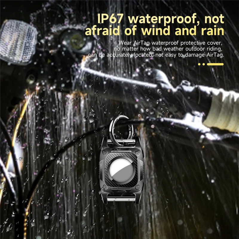 For AirTag Bluetooth-compatible Tracker Protective Case TPU + PC IP67 Waterproof Locator Cover ST - Red