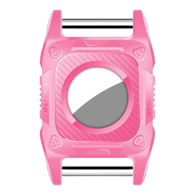 Étui de protection pour tracker compatible Bluetooth AirTag, coque étanche IP67 en TPU + PC, couverture de localisateur ST - Rose
