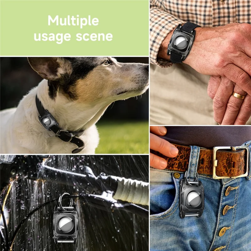 Étui de protection pour tracker compatible Bluetooth AirTag, coque étanche IP67 en TPU + PC, couverture de localisateur ST - Rose