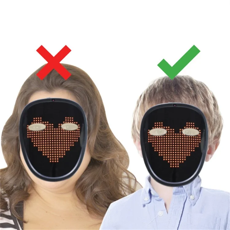Máscara de LED para Crianças com Mudança de Rosto por Gestos, Brilhante, Máscara de Halloween, Festa, Carnaval, Dança, Adereços