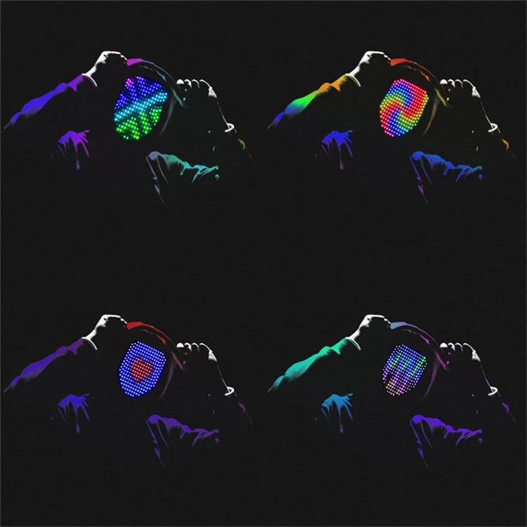 Máscara de LED RGB Gesto Mudança de Rosto Brilhante Máscara de Halloween Festa Bar Baile Acessórios