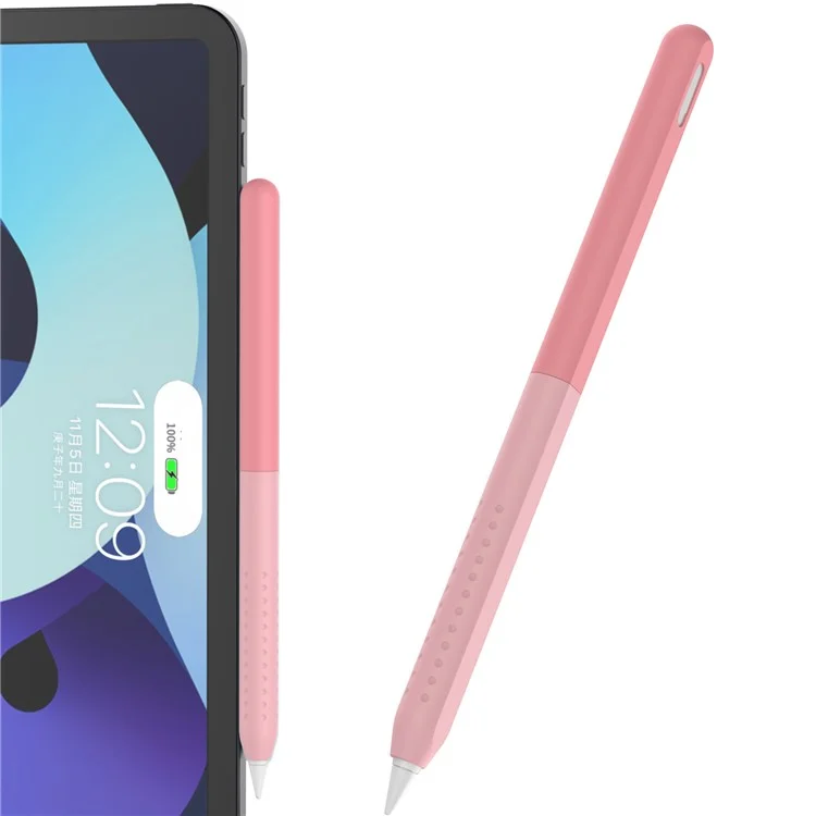 AHASTYLE PT182 Силиконовый чехол-стилус для Apple Pencil Pro / Pencil (2-го поколения) с цветной смесью ретро-стилуса с сенсорным экраном - розовый