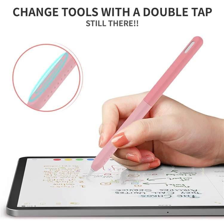 AHASTYLE PT182 Силиконовый чехол-стилус для Apple Pencil Pro / Pencil (2-го поколения) с цветной смесью ретро-стилуса с сенсорным экраном - розовый