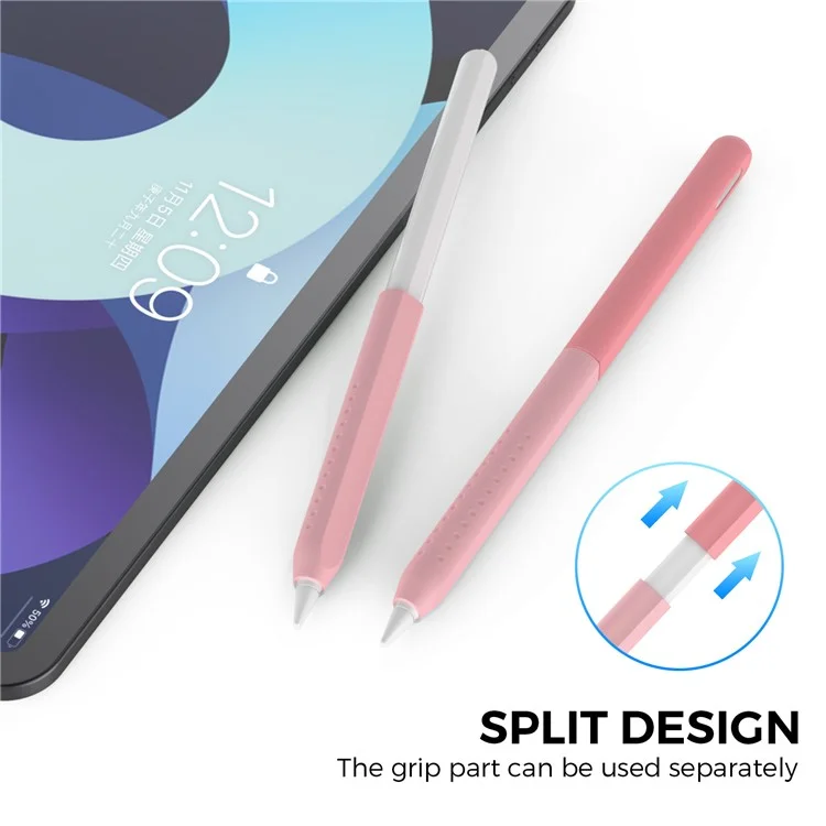 AHASTYLE PT182 Силиконовый чехол-стилус для Apple Pencil Pro / Pencil (2-го поколения) с цветной смесью ретро-стилуса с сенсорным экраном - розовый