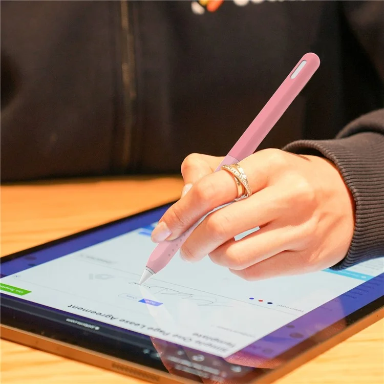 AHASTYLE PT182 Силиконовый чехол-стилус для Apple Pencil Pro / Pencil (2-го поколения) с цветной смесью ретро-стилуса с сенсорным экраном - розовый
