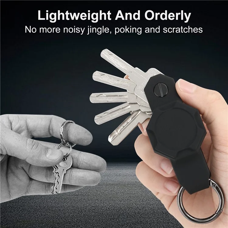 For Apple AirTag Silicone Case Waterproof Key Chain Ring Holder Key Organizer Case - Dark Blue