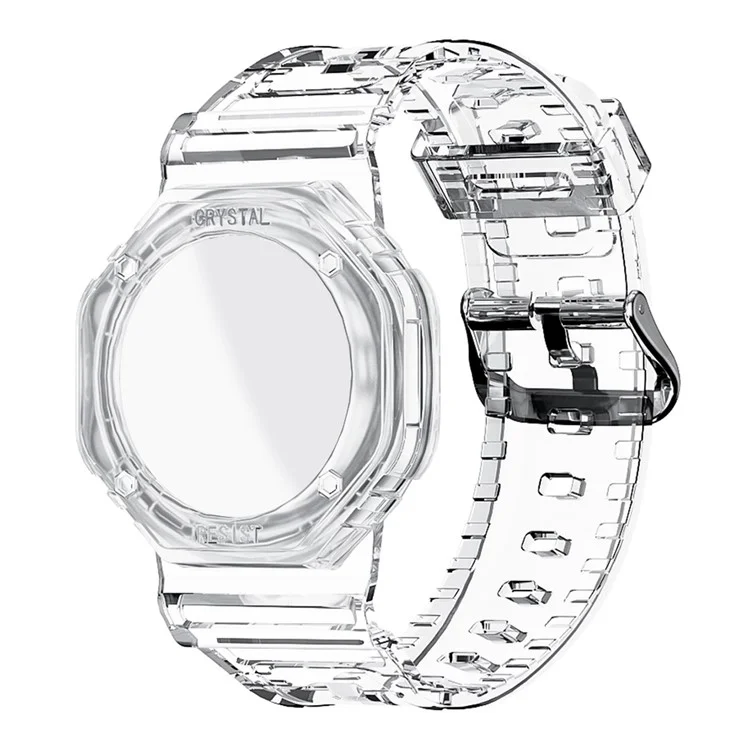 Для Apple AirTag Bluetooth Tracker Carrying Case Transparent TPU Wrist Band Flexible Watch Strap - Прозрачный