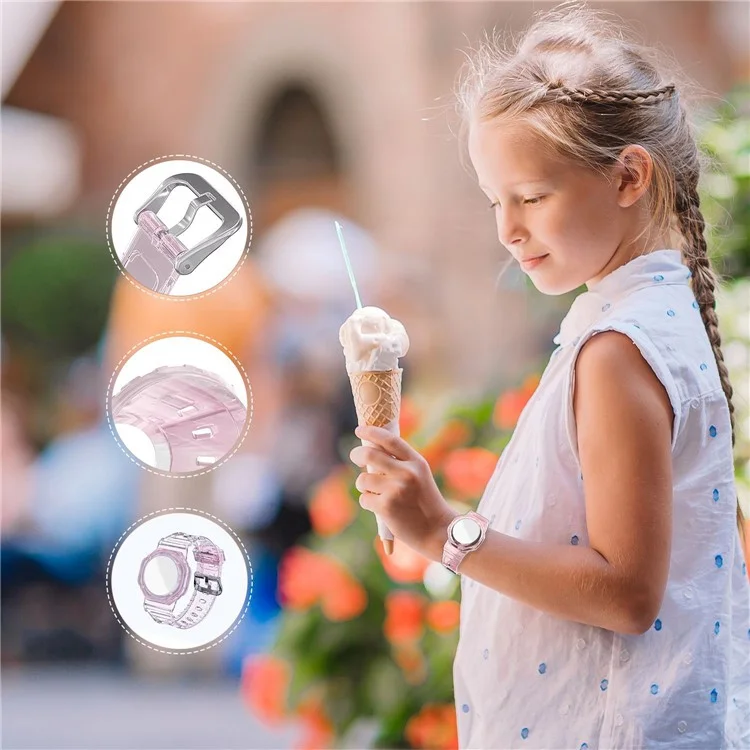 Для Apple AirTag Bluetooth Tracker Carrying Case Transparent TPU Wrist Band Flexible Watch Strap - Прозрачный