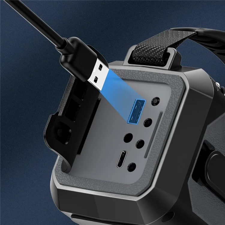 H17 Outdoor Hand Crank Power Generation Radio 12000mAh Power Bank Emergency Battery Pack with Flashlight Support Solar Charging - Cyan