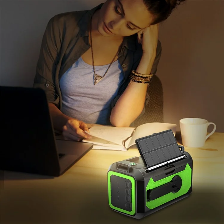 H17 Outdoor Hand Crank Power Generation Radio 12000mAh Power Bank Emergency Battery Pack with Flashlight Support Solar Charging - Orange
