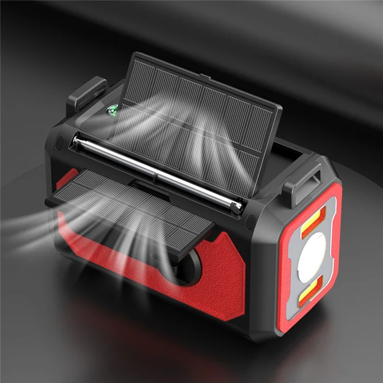 H17 Outdoor Hand Crank Power Generation Radio 12000mAh Power Bank Emergency Battery Pack with Flashlight Support Solar Charging - Orange
