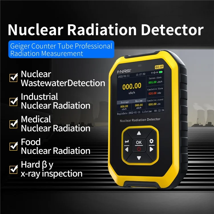 FNIRSI GC-01 Geiger Counter Nuclear Radiation Detector Personal Dosimeter X-ray Radioactivity Tester