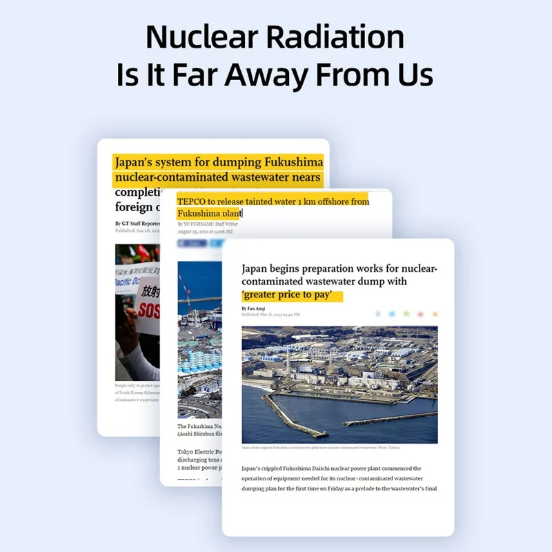 Handhållen plastkärnstrålningsdetektor med färgdisplay, återladdbar radioaktiv Geigerdetektor - Vit