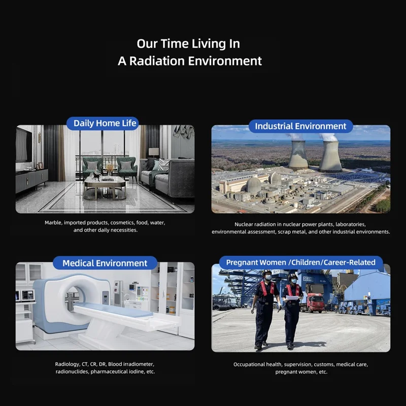 Handhållen plastkärnstrålningsdetektor med färgdisplay, återladdbar radioaktiv Geigerdetektor - Vit