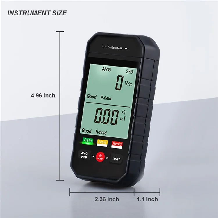 ET925 Rilevatore di campi elettromagnetici Allarme sonoro e luminoso Schermo LCD grande Tester di radiazioni EMF portatile