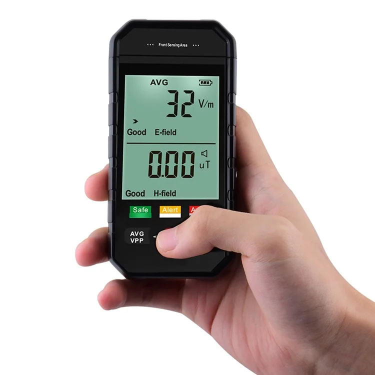 ET925 Rilevatore di campi elettromagnetici Allarme sonoro e luminoso Schermo LCD grande Tester di radiazioni EMF portatile