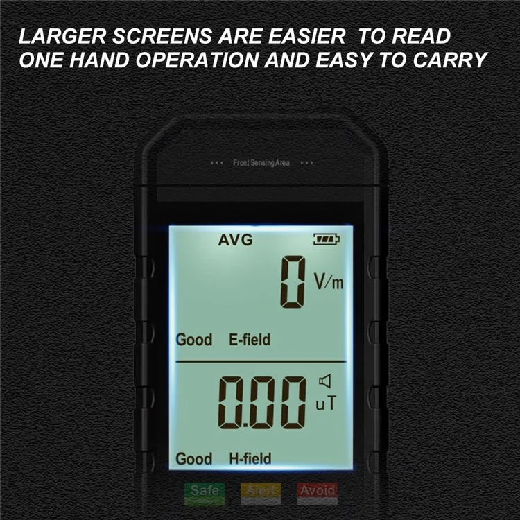 ET925 Rilevatore di campi elettromagnetici Allarme sonoro e luminoso Schermo LCD grande Tester di radiazioni EMF portatile
