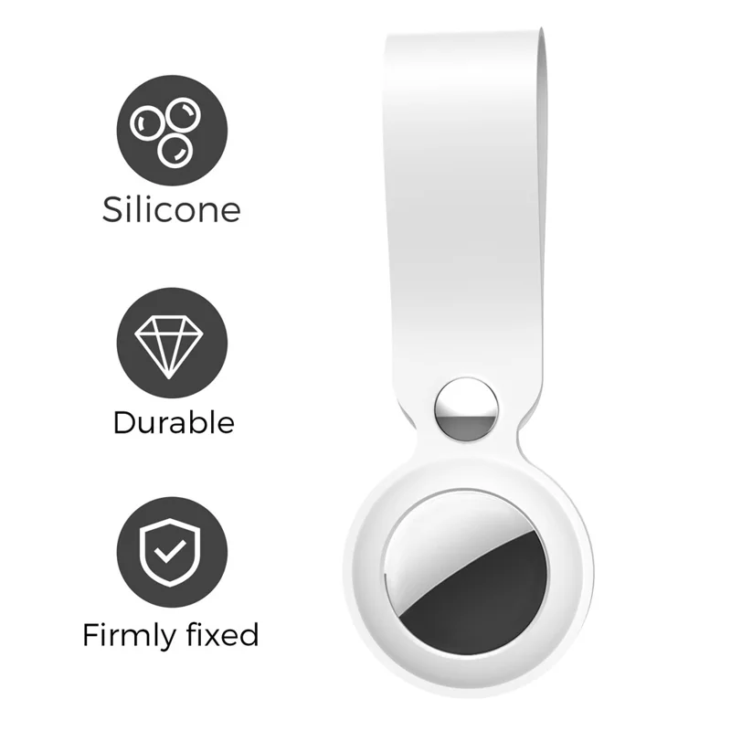 AHASTYLE WG34 Silicone Case for Apple AirTag , Scratch-resistant Bluetooth-compatible Tracker Protective Cover - White