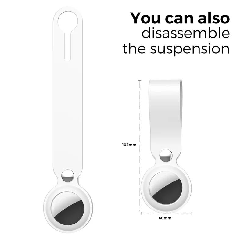 AHASTYLE WG34 Silicone Case for Apple AirTag , Scratch-resistant Bluetooth-compatible Tracker Protective Cover - White