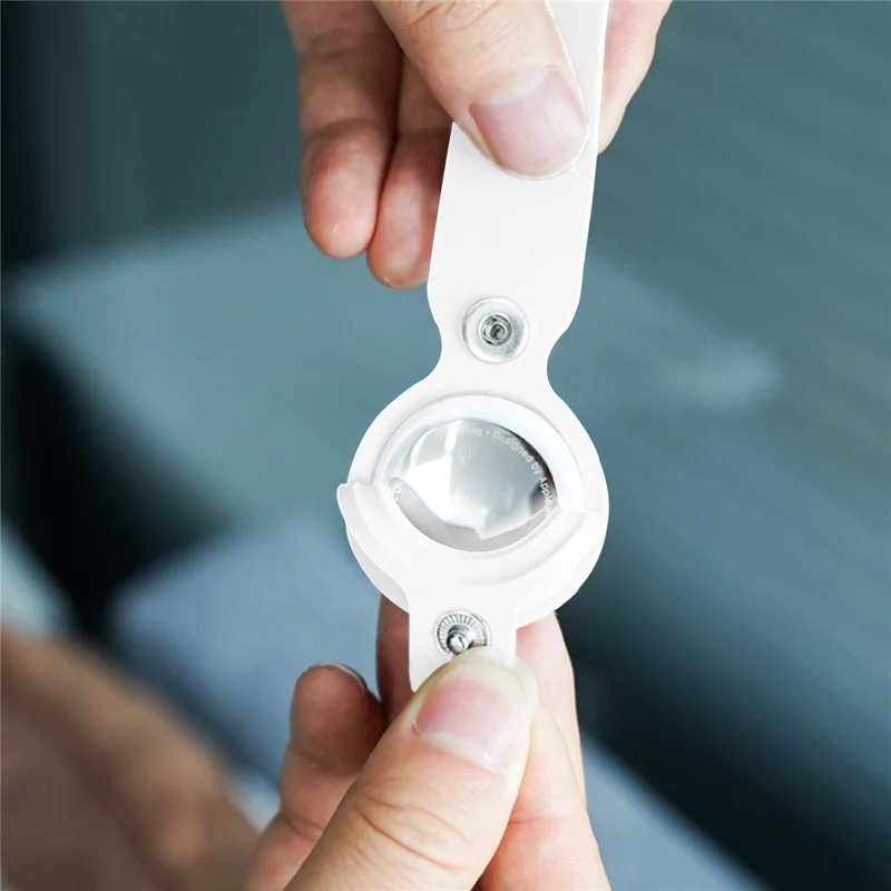 AHASTYLE WG34 Silicone Case for Apple AirTag , Scratch-resistant Bluetooth-compatible Tracker Protective Cover - White