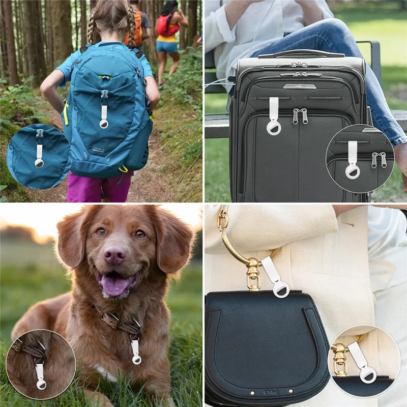 AHASTYLE WG34 Silicone Case for Apple AirTag , Scratch-resistant Bluetooth-compatible Tracker Protective Cover - White