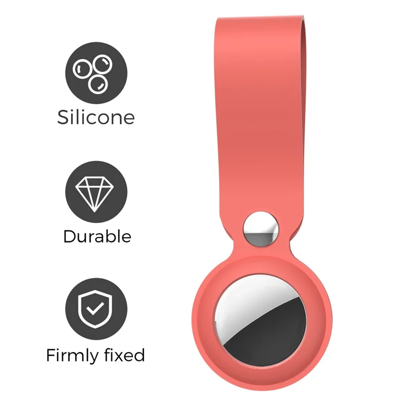 AHASTYLE WG34 Silicone Case for Apple AirTag , Scratch-resistant Bluetooth-compatible Tracker Protective Cover - Red