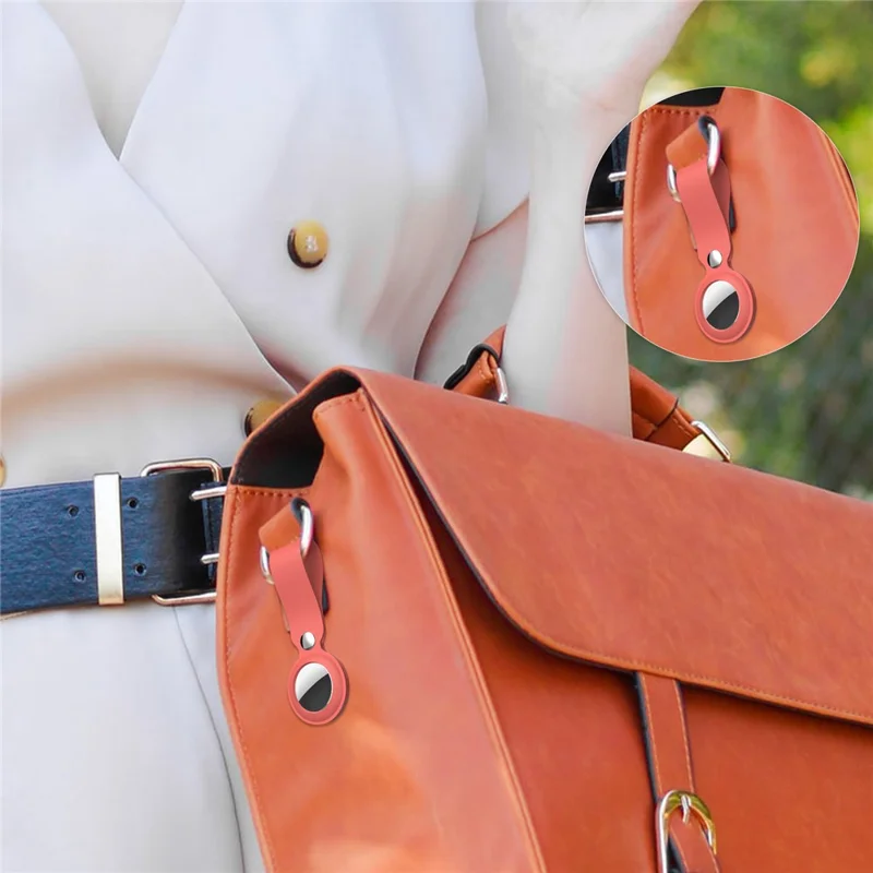 AHASTYLE WG34 Silicone Case for Apple AirTag , Scratch-resistant Bluetooth-compatible Tracker Protective Cover - Red