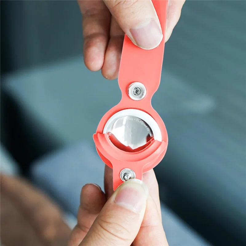 AHASTYLE WG34 Silicone Case for Apple AirTag , Scratch-resistant Bluetooth-compatible Tracker Protective Cover - Red