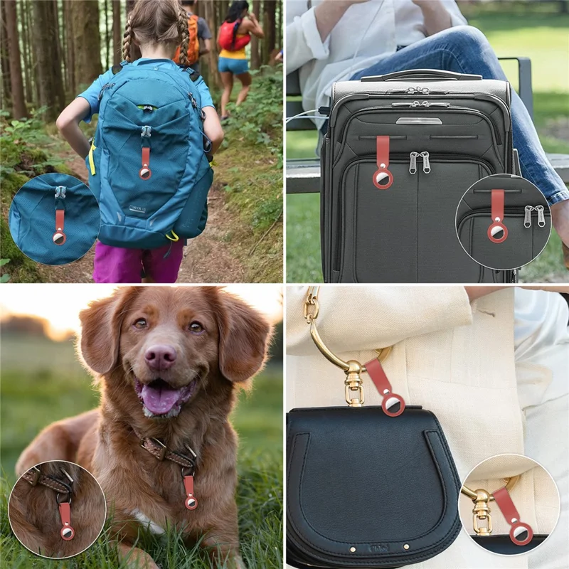 AHASTYLE WG34 Silicone Case for Apple AirTag , Scratch-resistant Bluetooth-compatible Tracker Protective Cover - Red