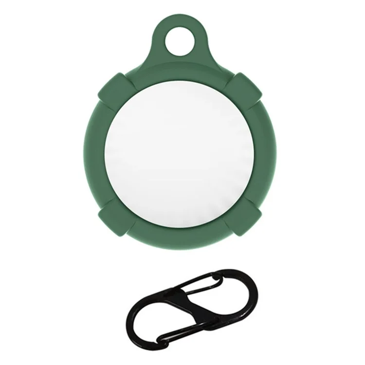 MOMAX Für Airtag Tracker Case Holder Tracker Silikon Anti-Kratzer Cover mit Karabinerhaken - Dunkelgrün