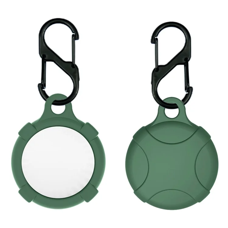 MOMAX Für Airtag Tracker Case Holder Tracker Silikon Anti-Kratzer Cover mit Karabinerhaken - Dunkelgrün