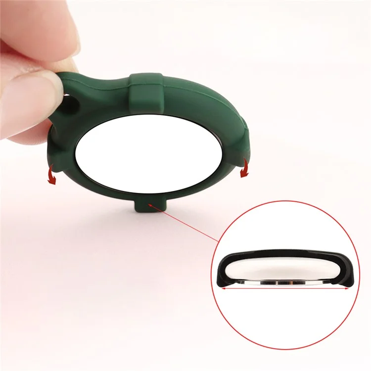 MOMAX Für Airtag Tracker Case Holder Tracker Silikon Anti-Kratzer Cover mit Karabinerhaken - Dunkelgrün